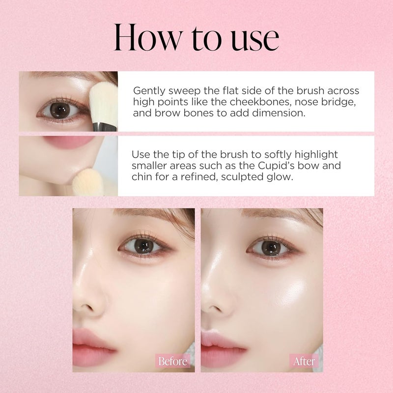 Piccasso 116 Highlighter Brush – Soft Goat Hair Makeup Brush for Face, Ideal for Highlighting Cheekbones, Nose, and Jawline, Fluffy Blush Brush for Natural Glow, Professional Korean Beauty - Image 4